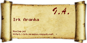 Irk Aranka névjegykártya