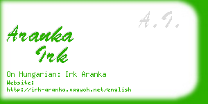 aranka irk business card